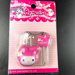 Sanrio Hello Kitty My Melody 3D Lock and Key Kawaii Pink‎ 2009 Japan Version NOS